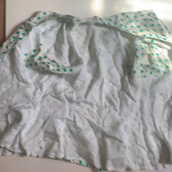 NEIMAN MARCUS SILK PEPLUM BLOUSE TOP GREEN WHITE POLKA DOTS DESIGNER SZ 8 - Picture 10 of 14